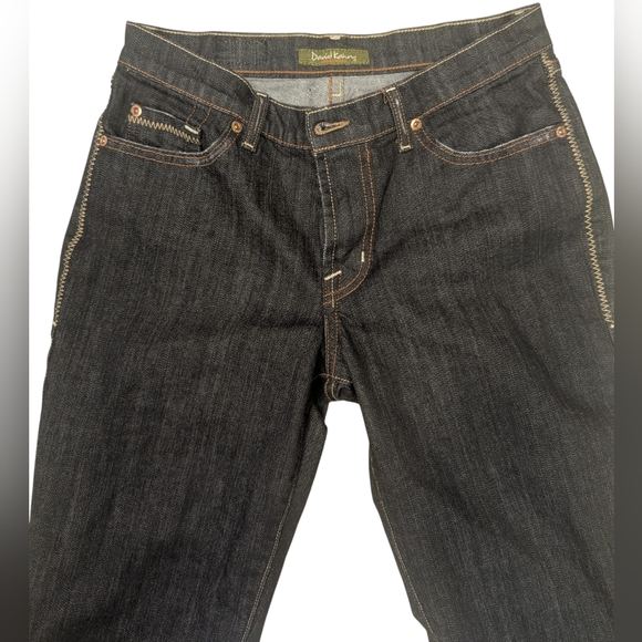 David Kahn Dark Wash Bootcut Jeans Size 28 Y2K Stitch Detail - Picture 3 of 6